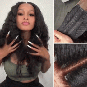 Luvme Hair AirFit? Scalp Care Wigs - Deep Parting Water Wave Human Hair Wig Glueless 11x6 Frontal HD Lace Curly Wig