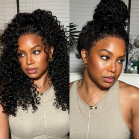 Luvme Hair Exclusive Sale | 360 Lace Invisi Drawstring Super Natural Hairline Water Wave Free Part Human Hair Wig Pre-Cut Lace