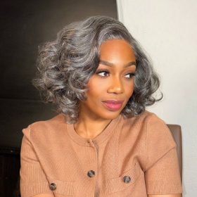 Luvme Hair Weekly Special | Mature Boss Salt and Pepper Bouncy Egg Curls Glueless Minimalist HD Lace Grey Wig