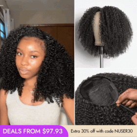 Luvme Hair New Customers Only | Luvme Too Easy Texture? 3-In-1 Half Wig Kinky Curly / Yaki Straight / Messy Burmese Curly Glueless Flexi-Fit Drawstring Wig